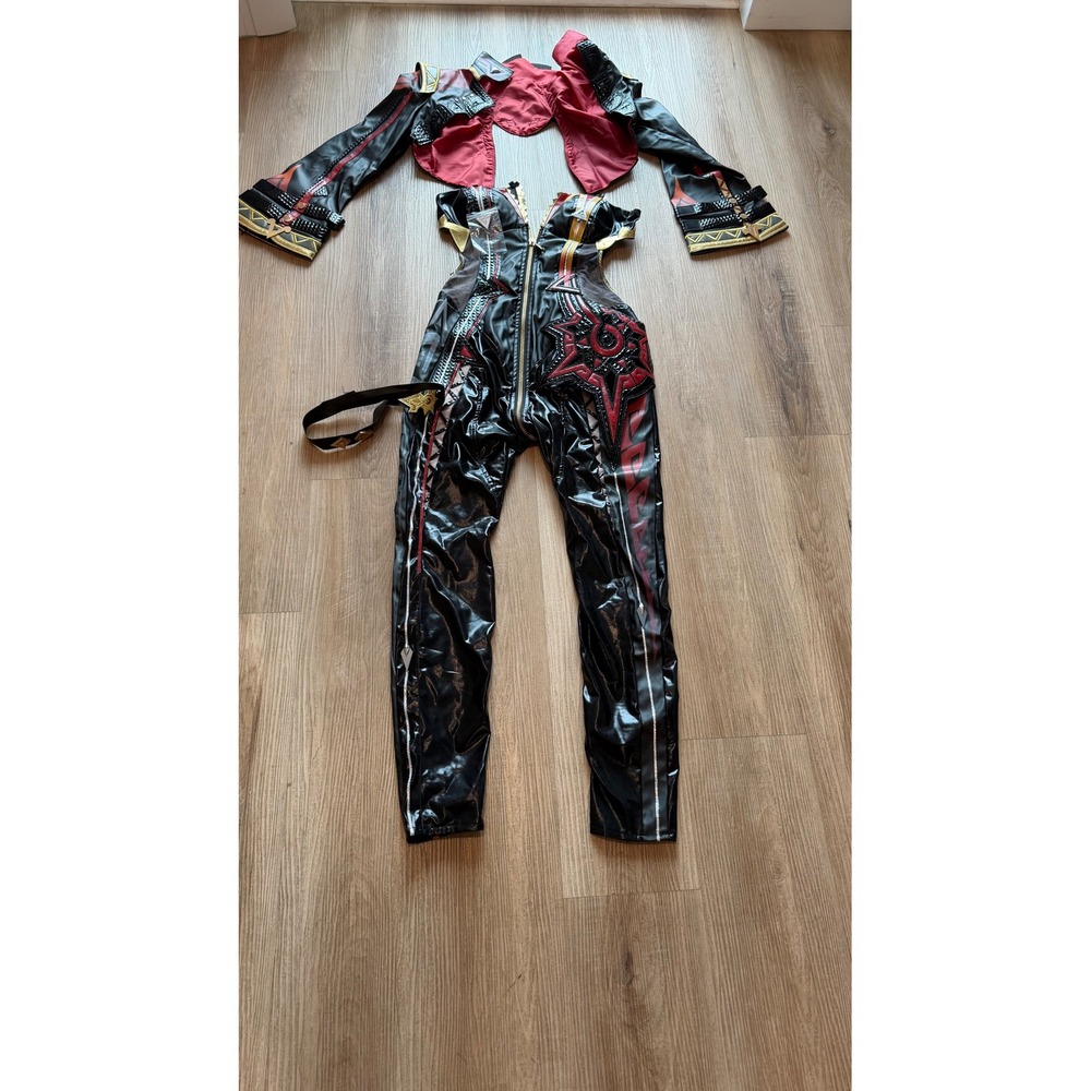 Genshin Impact Mavuika Cosplay Costume Black Red Gold Jumpsuit Jacket Set XS-S